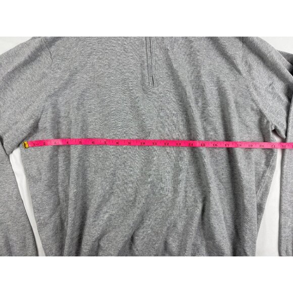 Peter Millar Men's Grey Cotton Silk Blend Crest Quarter-Zip Pullover Sweater XL - Picture 6 of 7